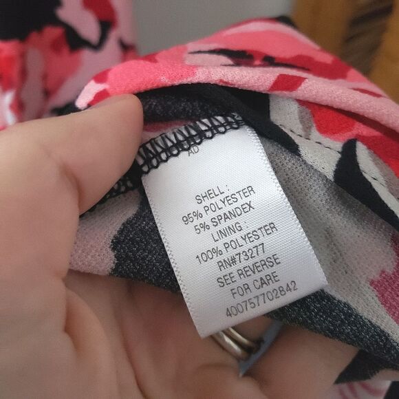 Candie's Floral Rose Print Halter Maxi Dress Skirt Slits Black Pink Keyhole S - Picture 7 of 9